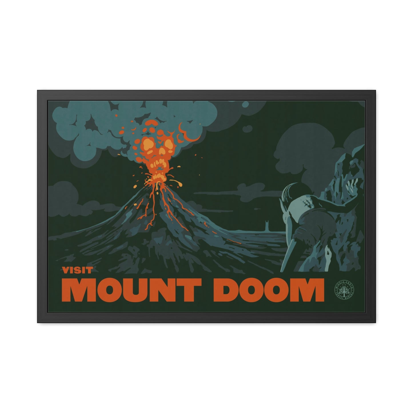 Visit Mount Doom Travel Poster (Framed)