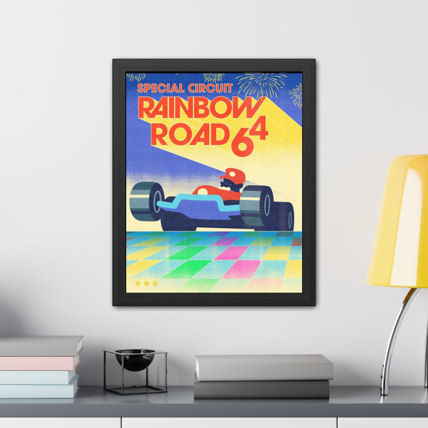 Visit Rainbow Road 64 Travel Poster (Framed)