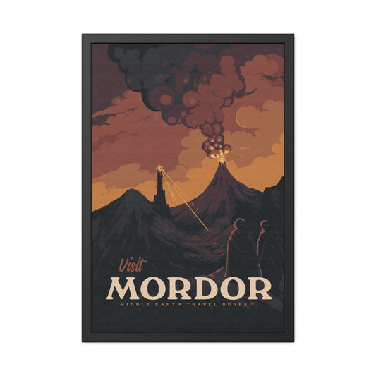 Visit Mordor Travel Poster (Framed)
