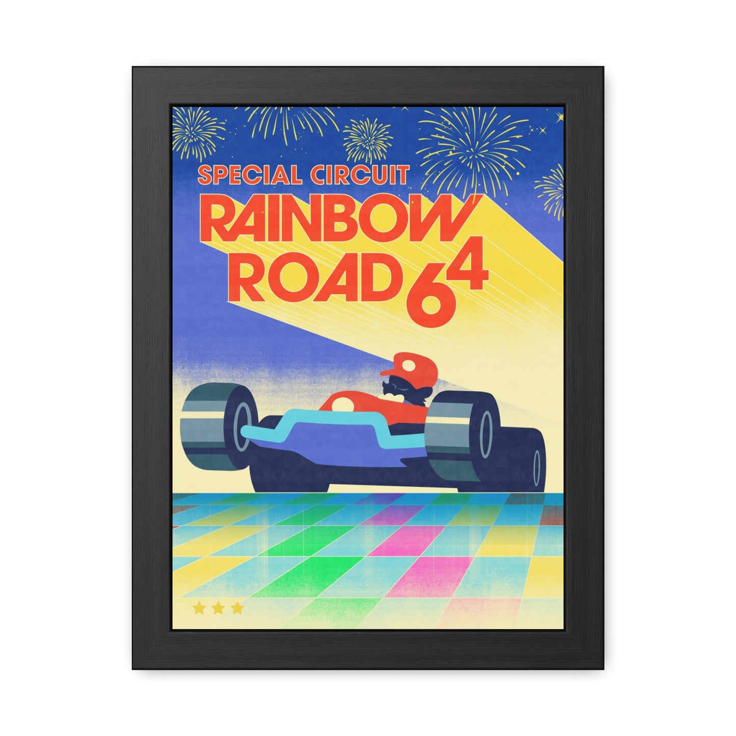 Visit Rainbow Road 64 Travel Poster (Framed)