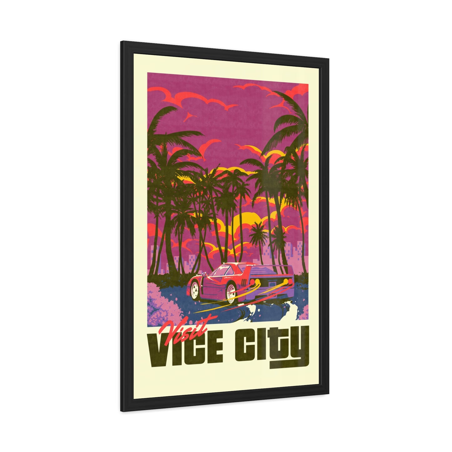 Visit Vice City Travel Poster (Framed)