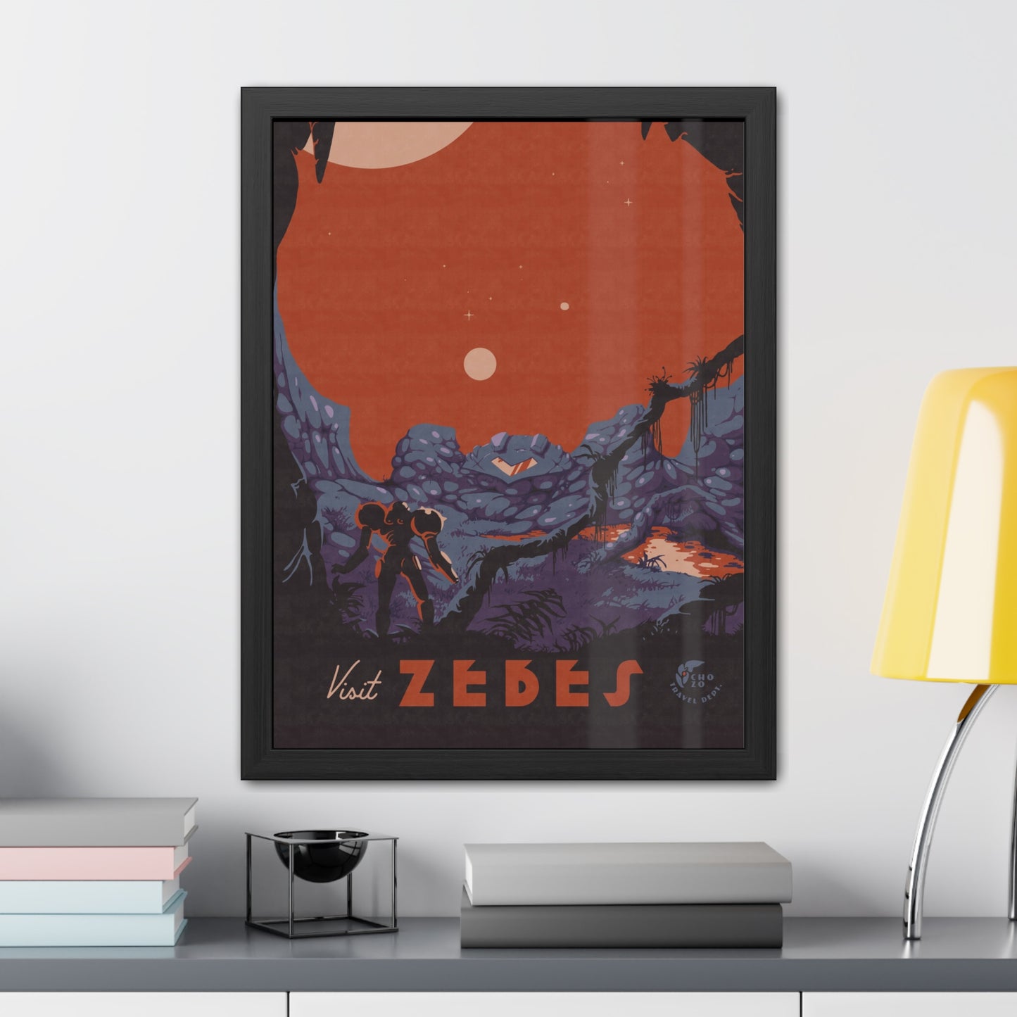 Visit Zebes Travel Poster (Framed)