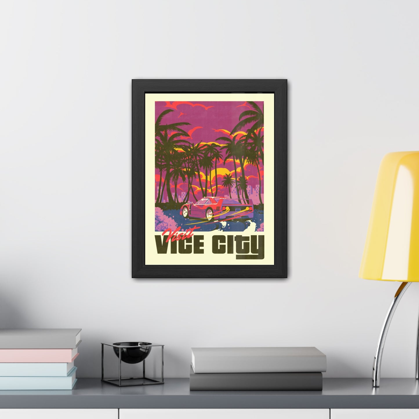 Visit Vice City Travel Poster (Framed)