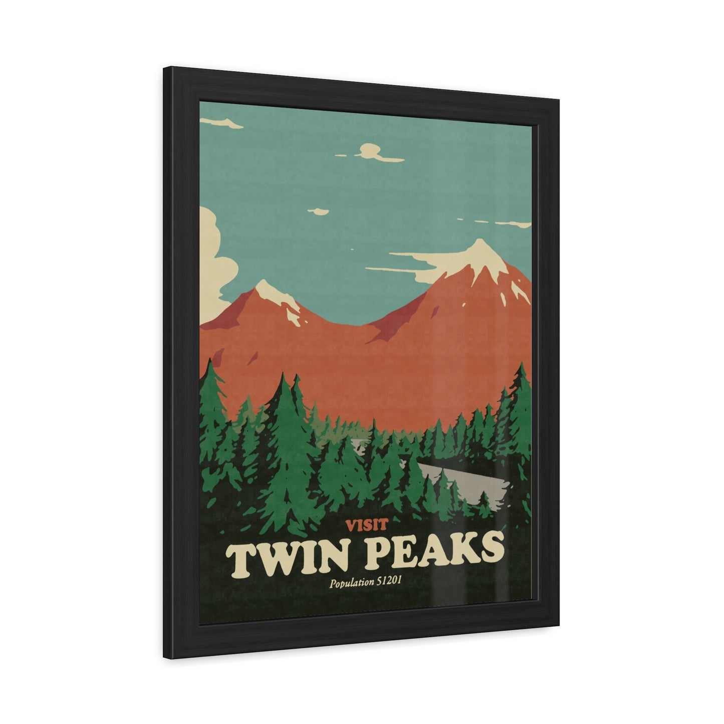 Visit Peaks Travel Poster (Framed)