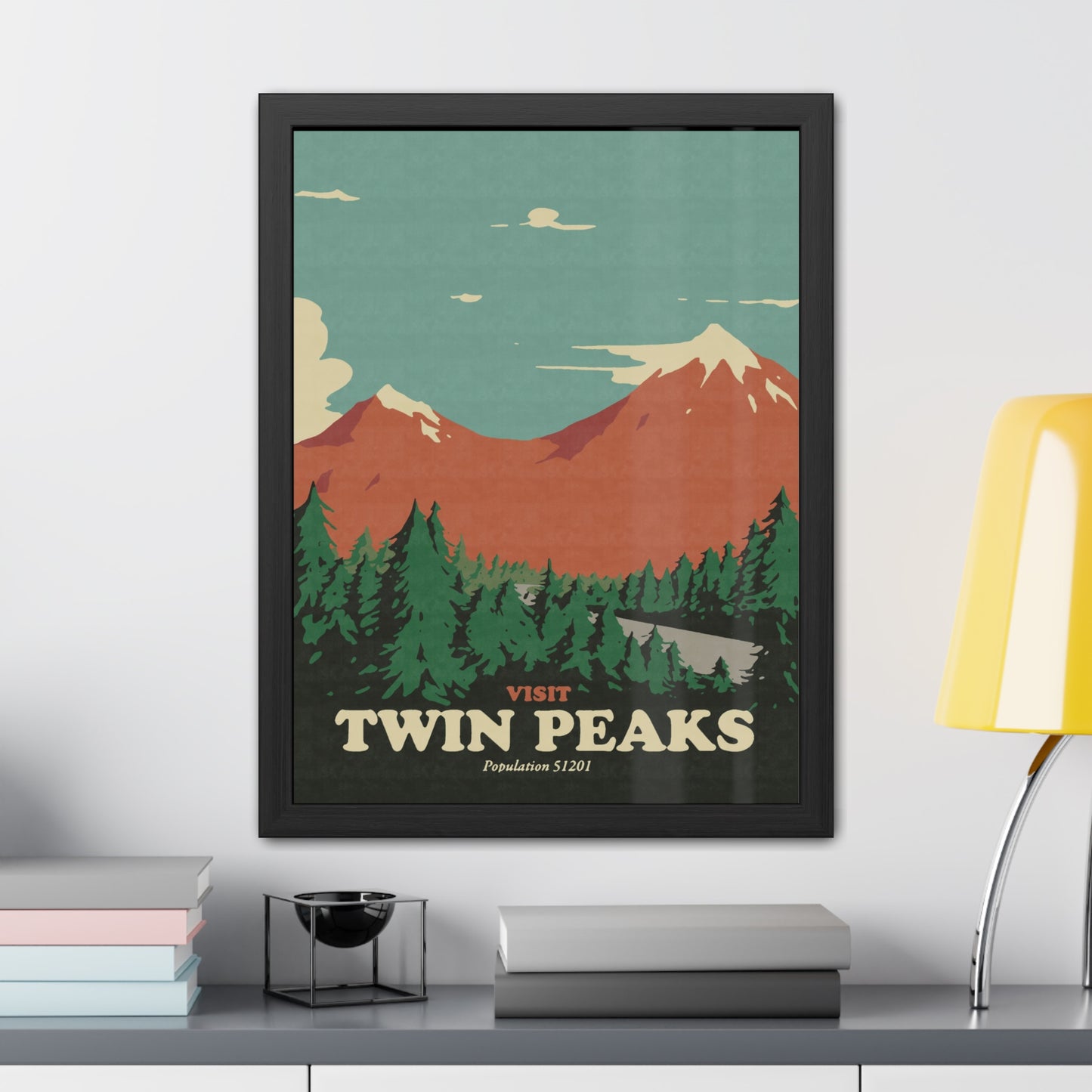 Visit Peaks Travel Poster (Framed)