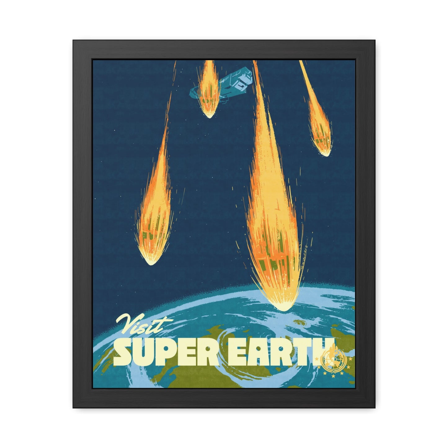 Visit Super Earth Travel Poster (Framed)