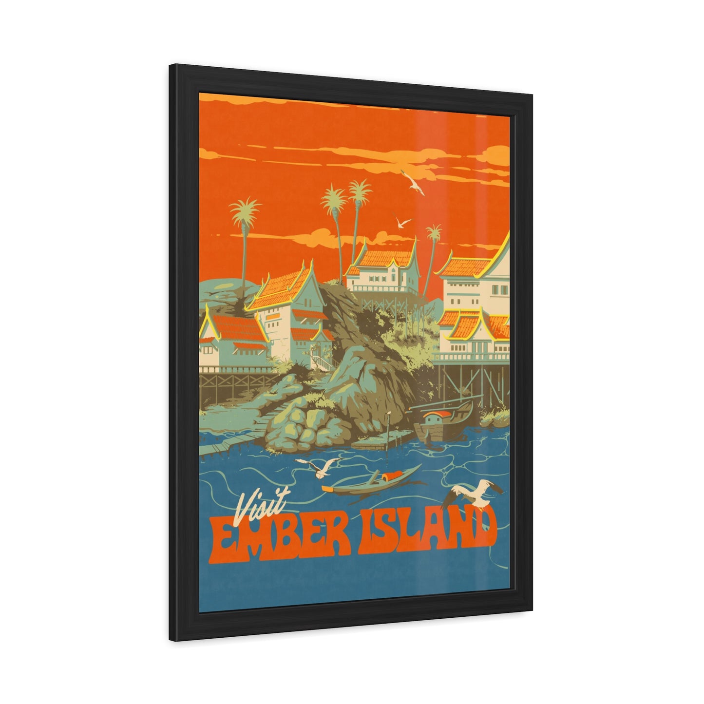 Visit Ember Island Travel Poster (Framed)