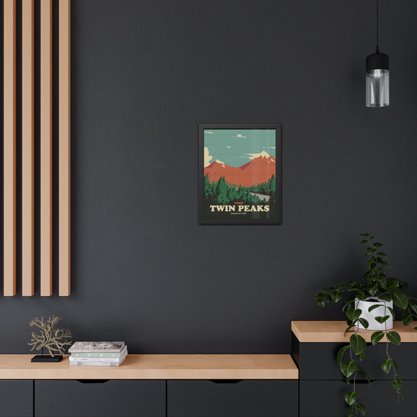 Visit Peaks Travel Poster (Framed)