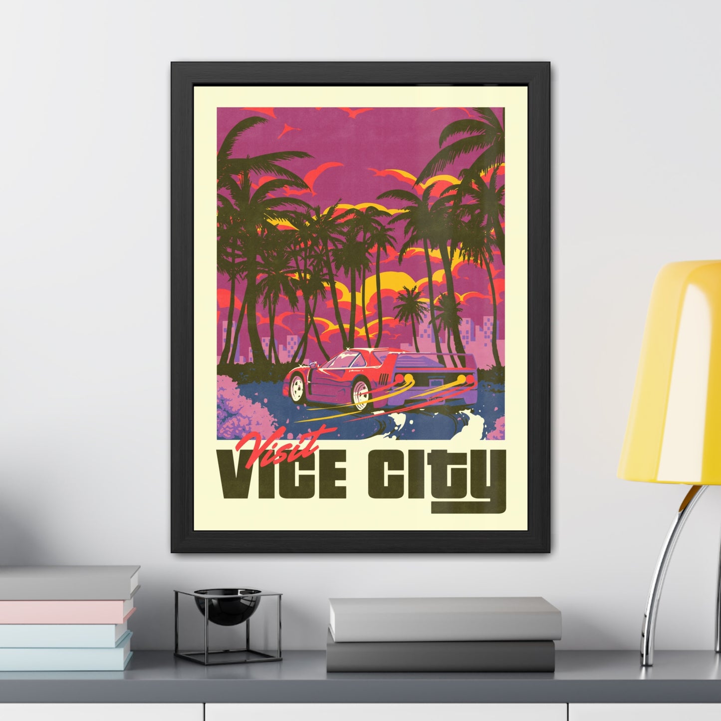 Visit Vice City Travel Poster (Framed)