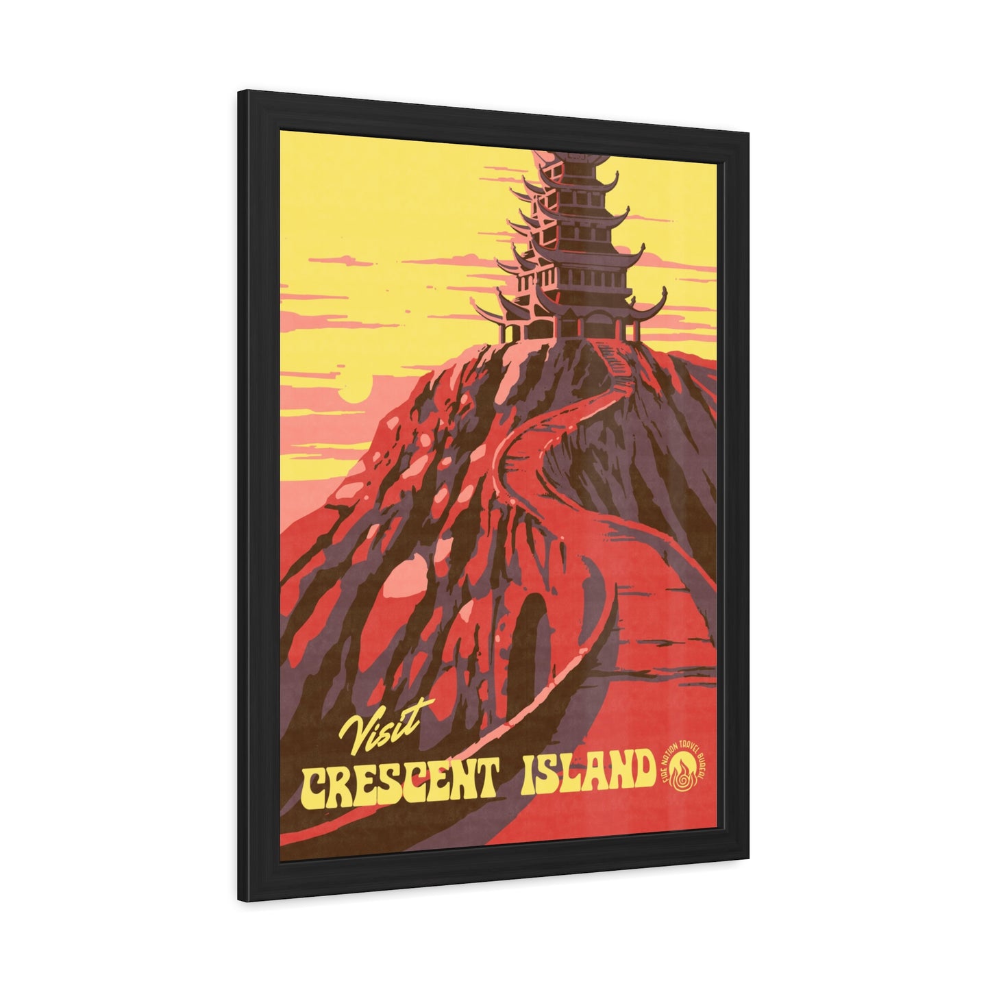 Visit Crescent Island Travel Poster (Framed)
