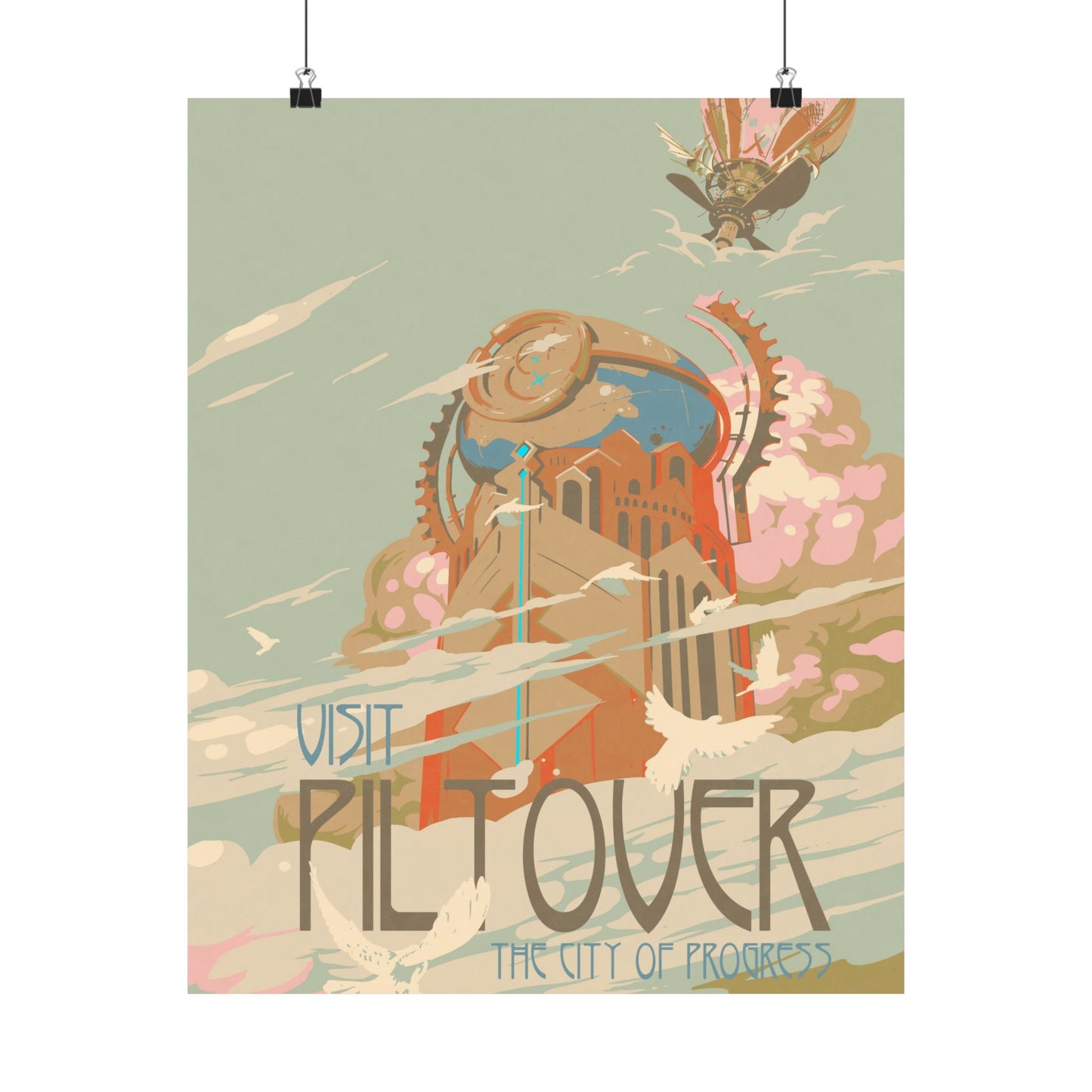 Visit Piltover Town Travel Poster