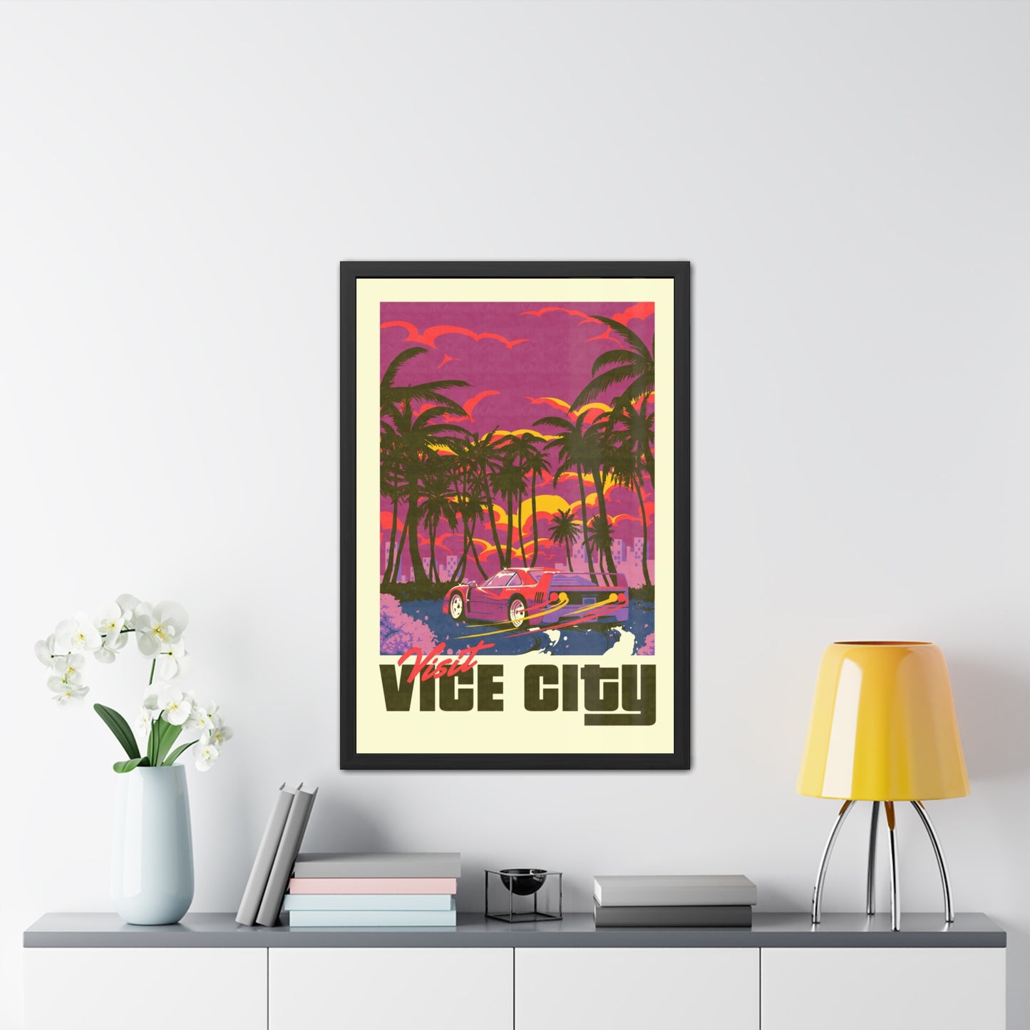 Visit Vice City Travel Poster (Framed)
