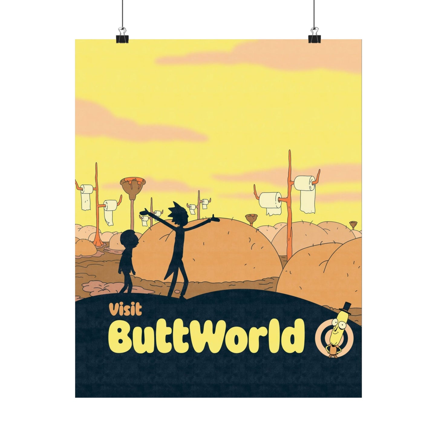 Visit Buttworld Travel Poster