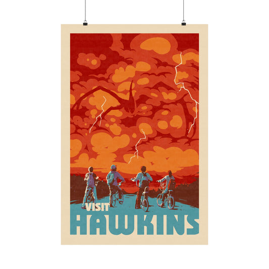 Visit Hawkins Travel Poster