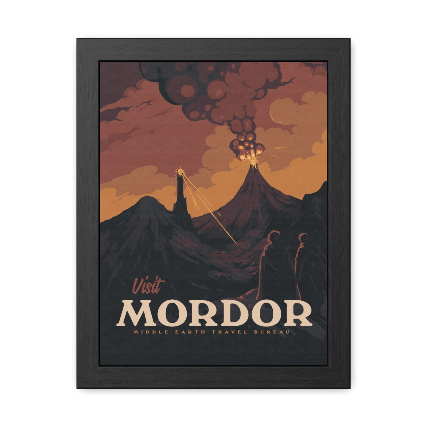 Visit Mordor Travel Poster (Framed)