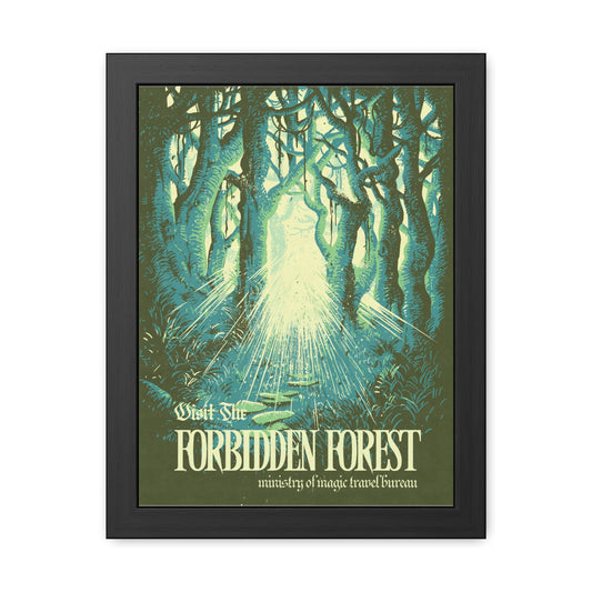 Visit Forbidden Forest Travel Poster (Framed)