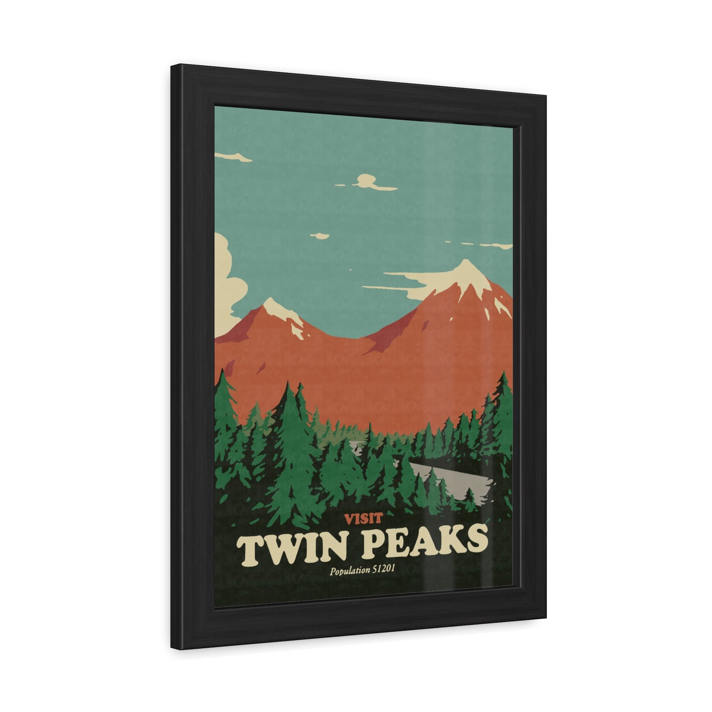 Visit Peaks Travel Poster (Framed)