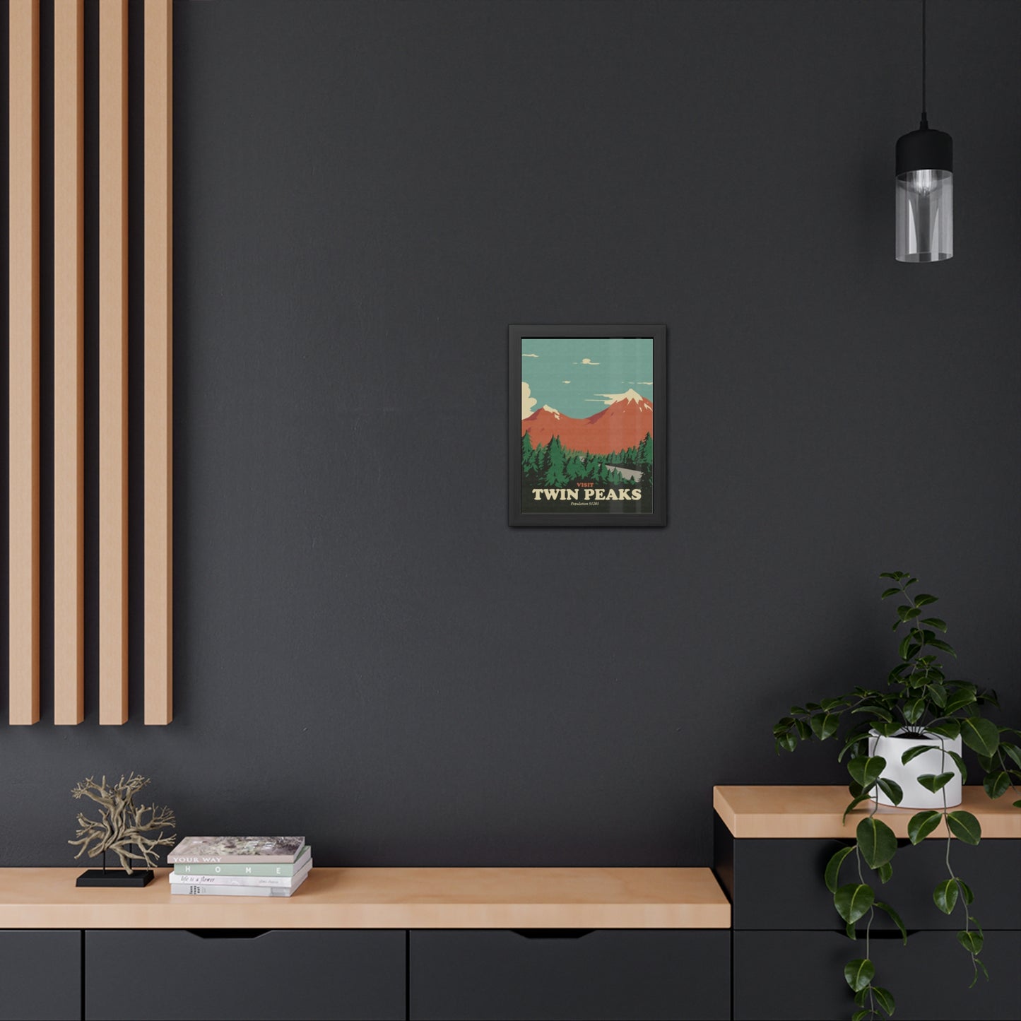 Visit Peaks Travel Poster (Framed)