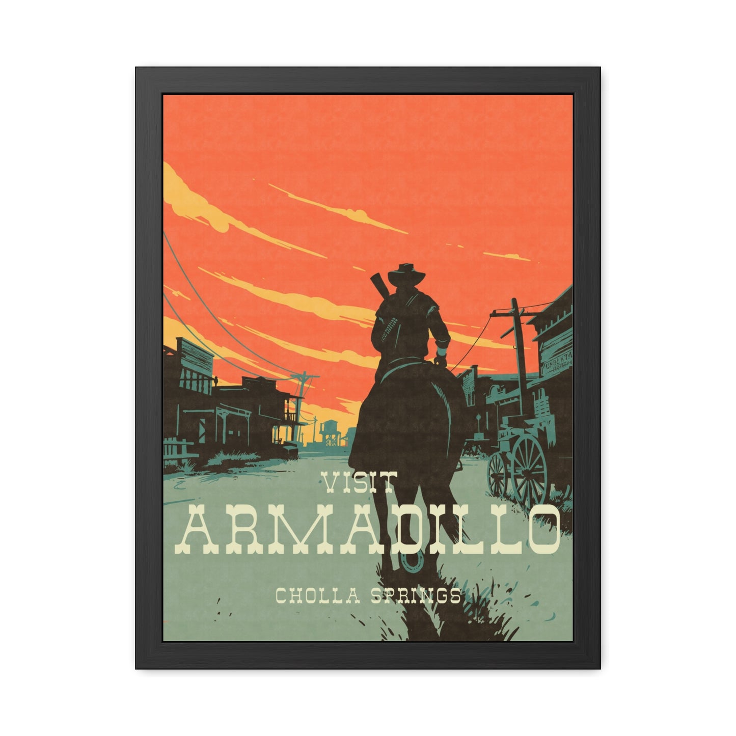 Visit Armadillo Travel Poster (Framed)