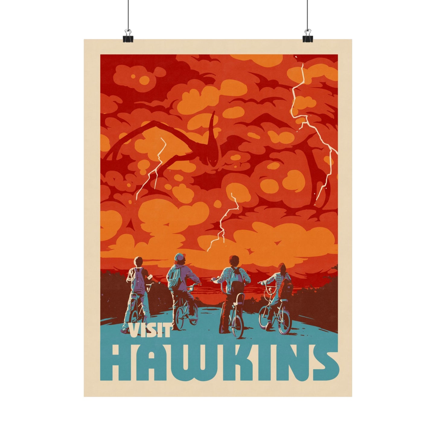 Visit Hawkins Travel Poster