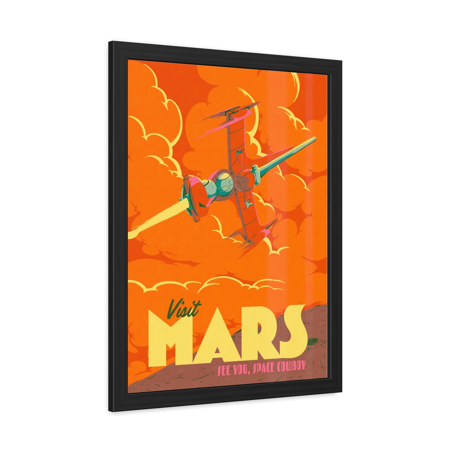 Visit Mars Travel Poster (Framed)
