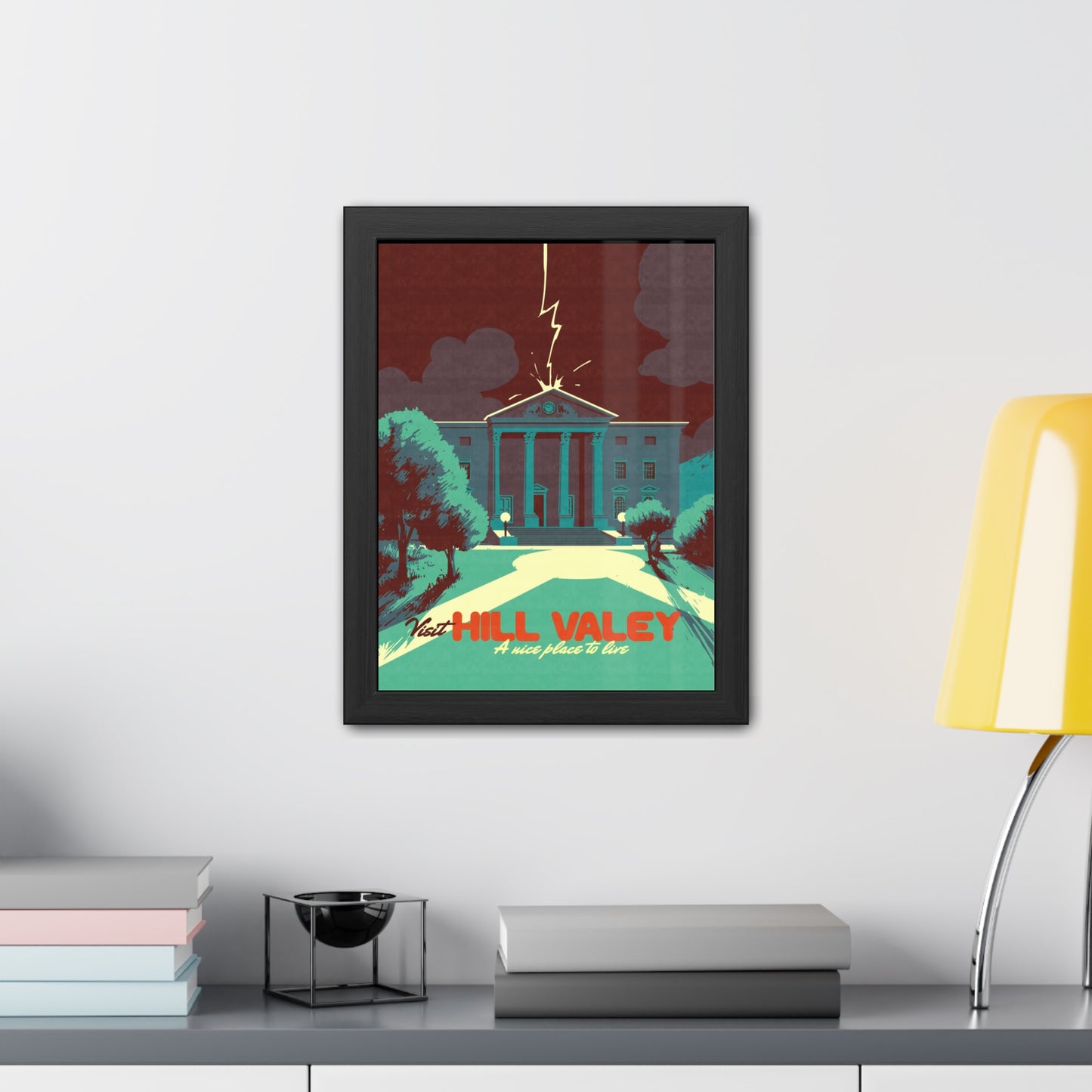 Visit Hill Valley Past Travel Poster (Framed)