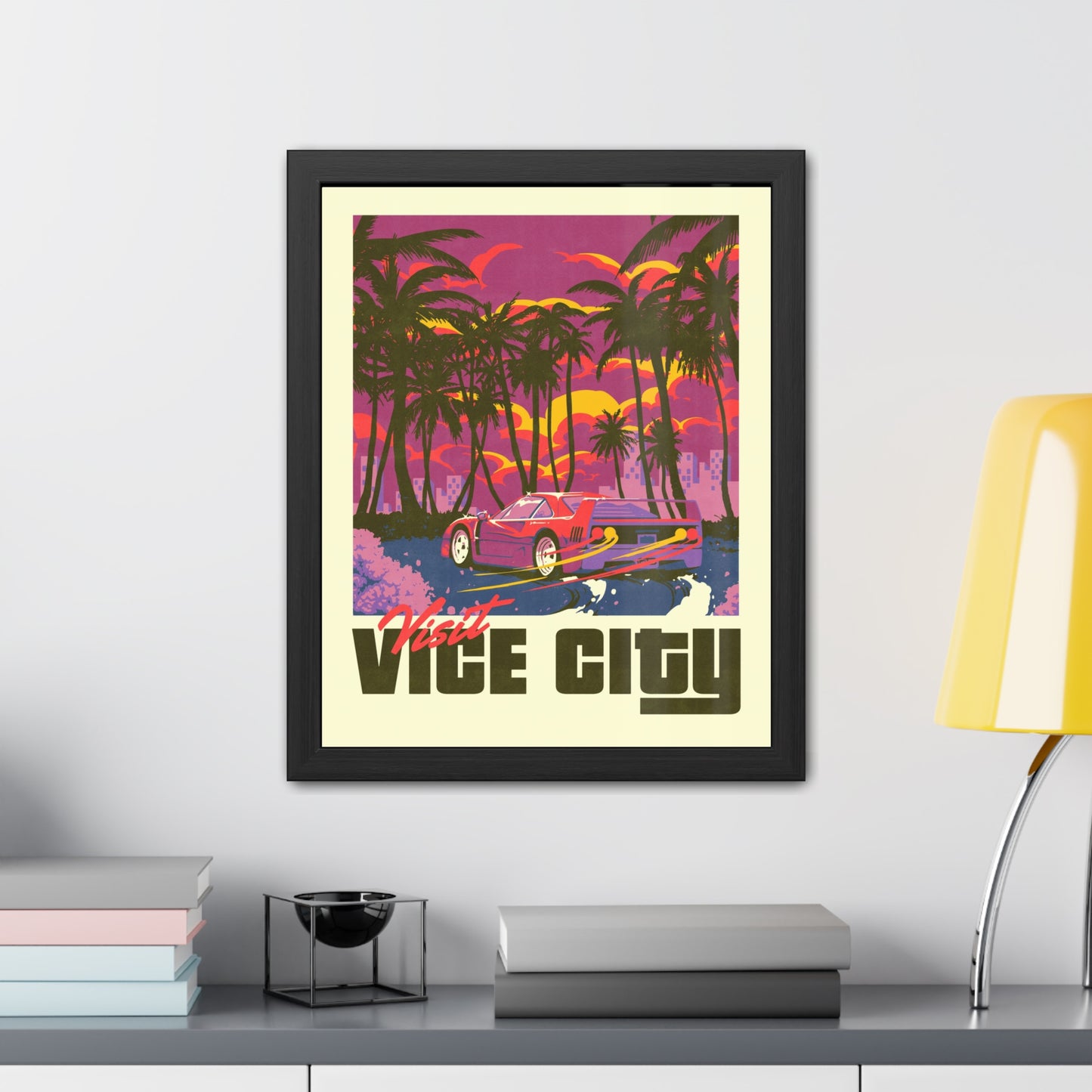 Visit Vice City Travel Poster (Framed)