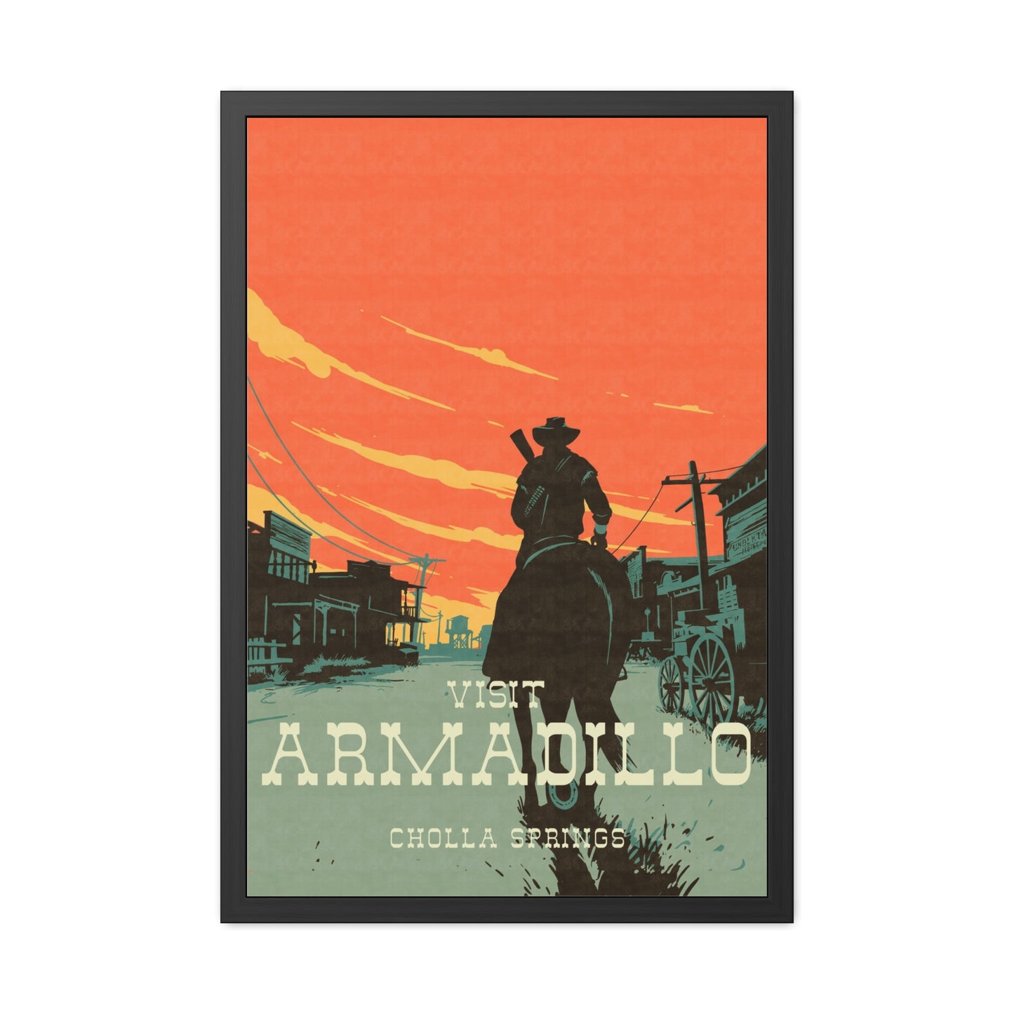 Visit Armadillo Travel Poster (Framed)