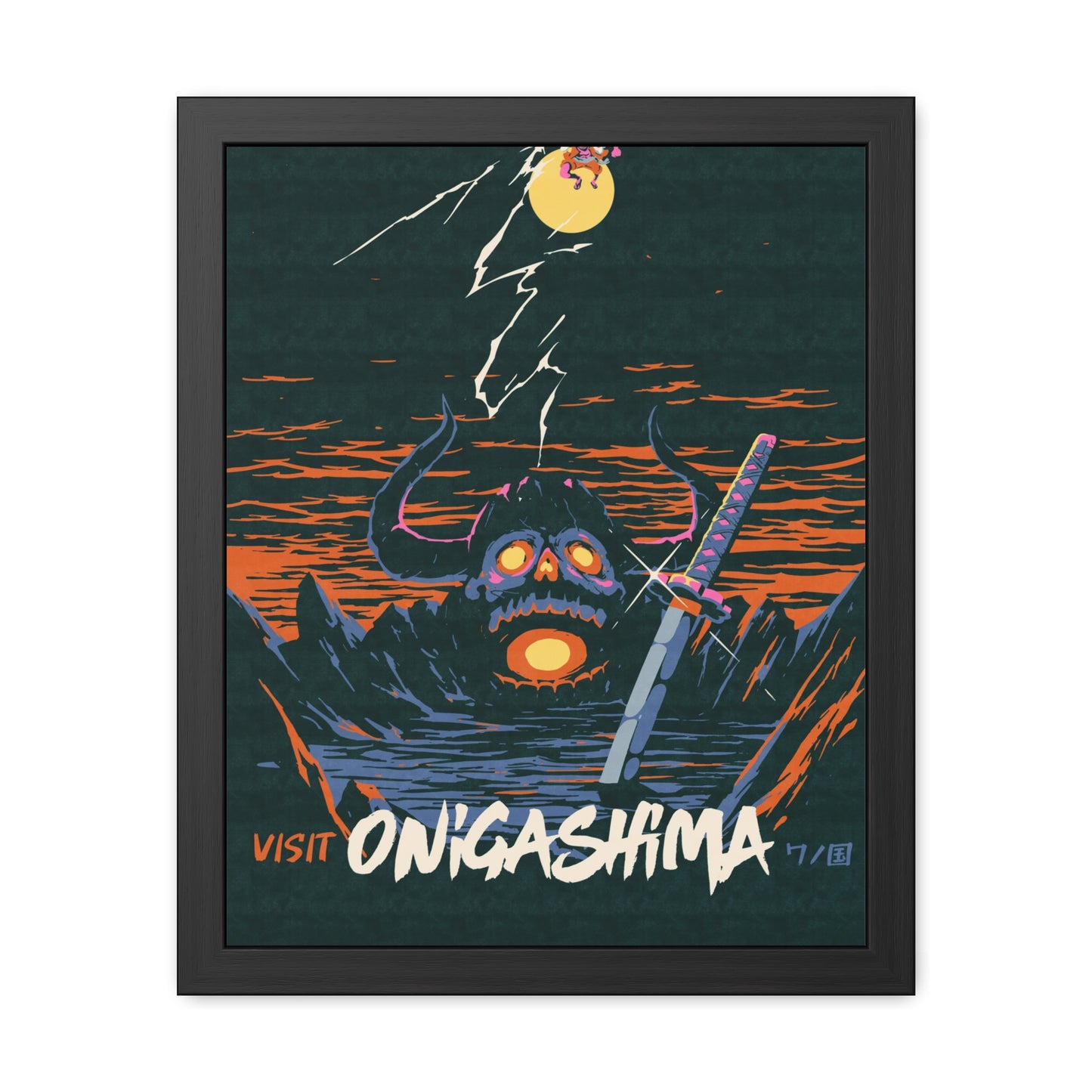 Visit Onigashima Travel Poster (Framed)
