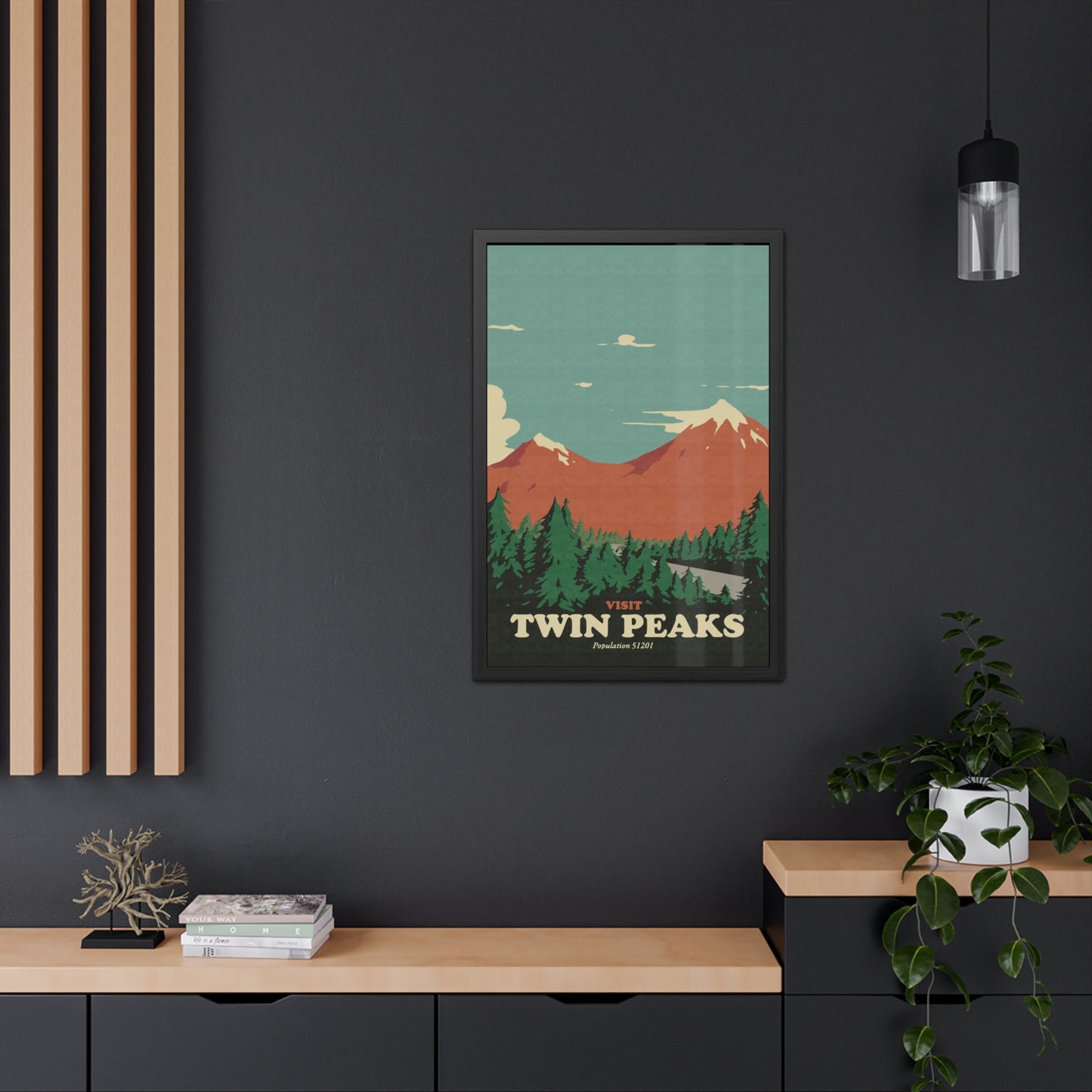 Visit Peaks Travel Poster (Framed)