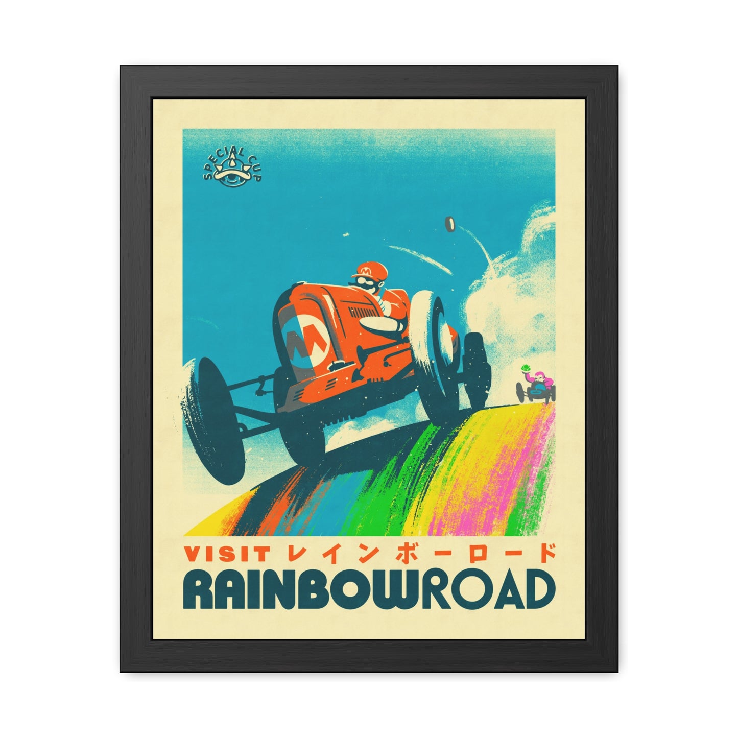 Visit Rainbow Road Travel Poster (Framed)