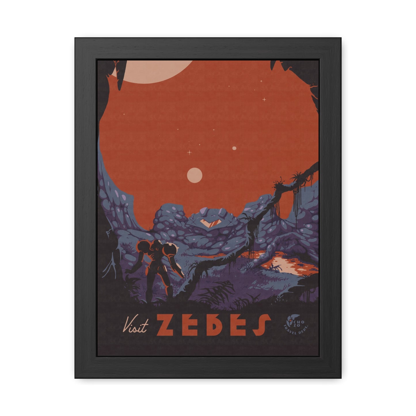 Visit Zebes Travel Poster (Framed)