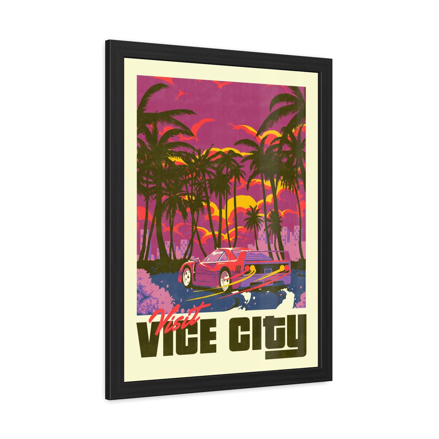 Visit Vice City Travel Poster (Framed)