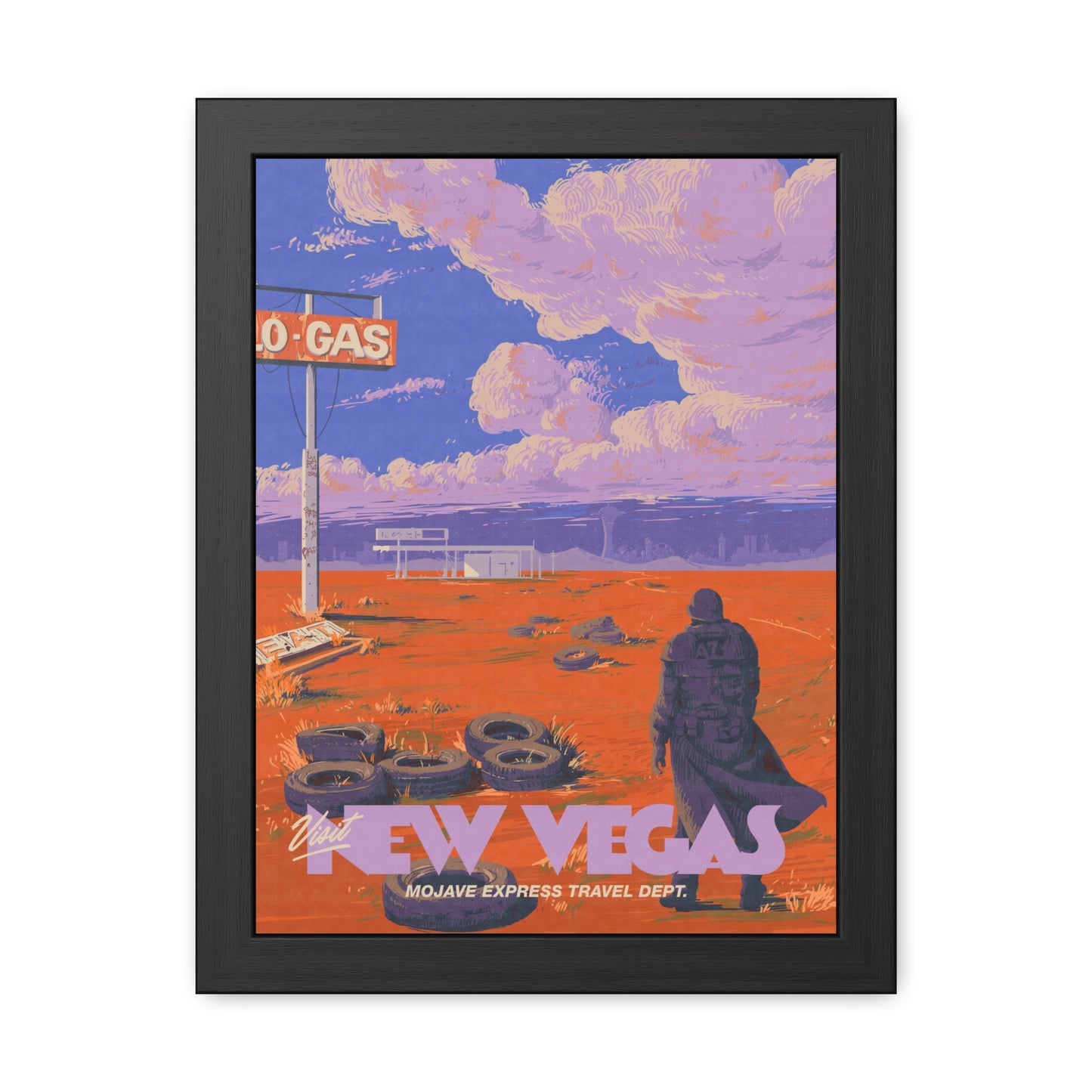 Visit New Vegas Travel Poster (Framed)