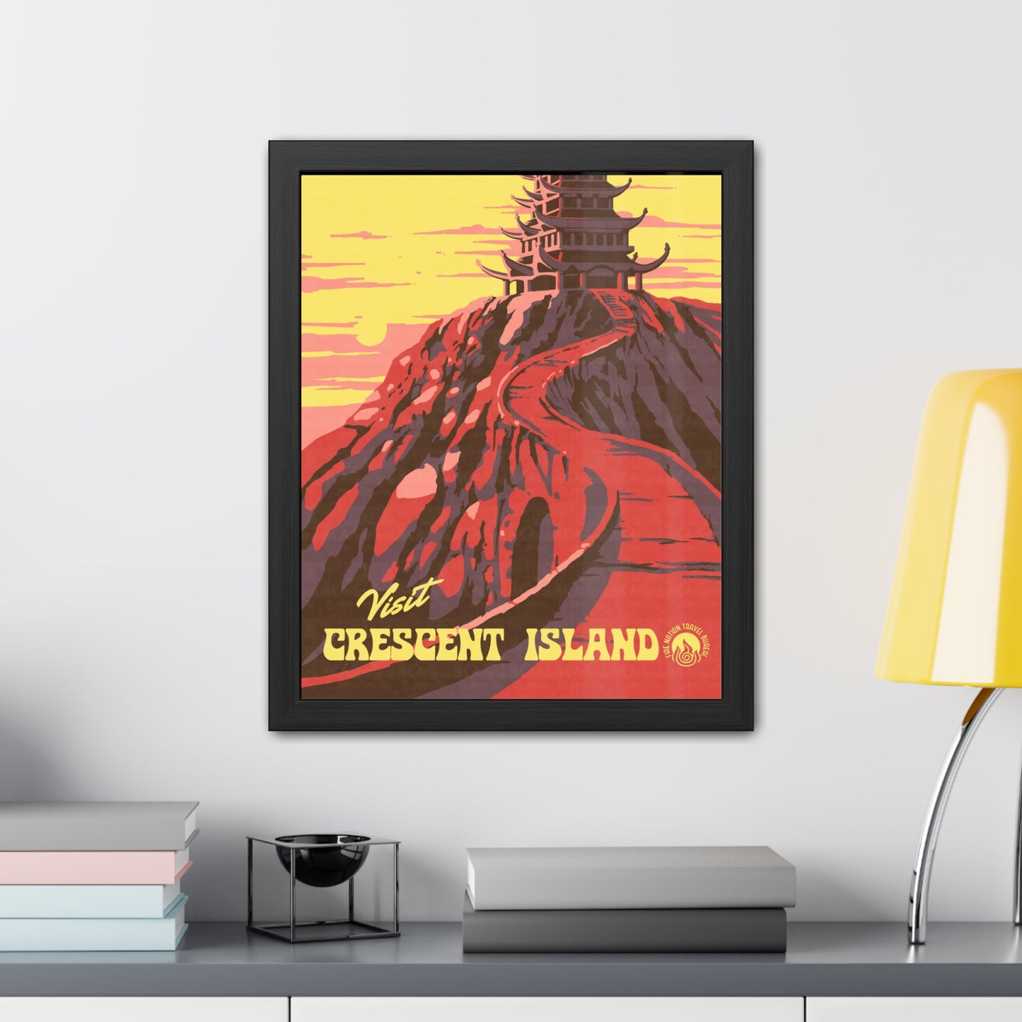 Visit Crescent Island Travel Poster (Framed)
