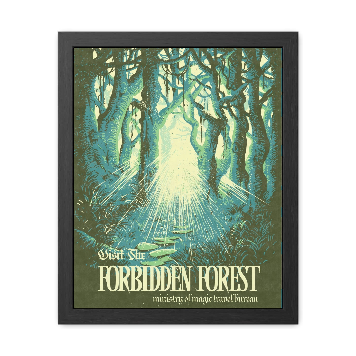Visit Forbidden Forest Travel Poster (Framed)