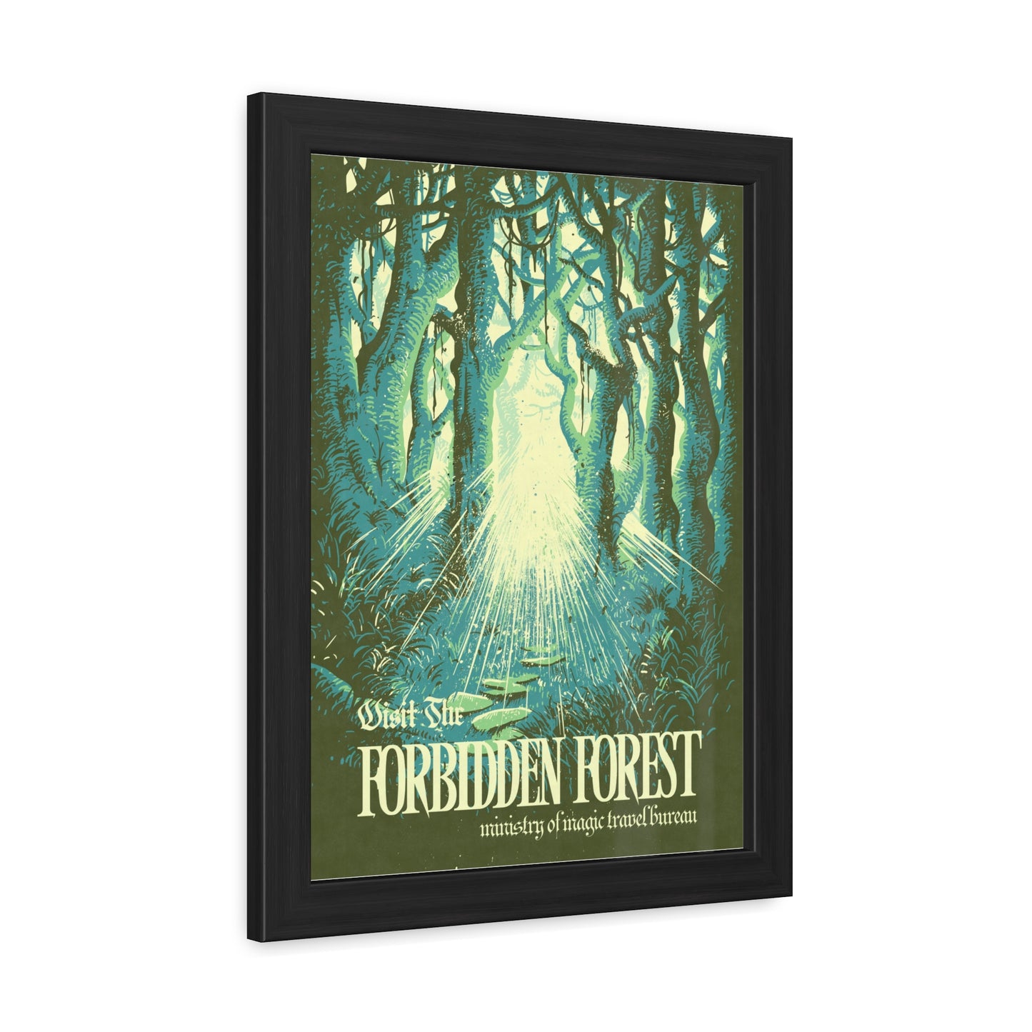 Visit Forbidden Forest Travel Poster (Framed)