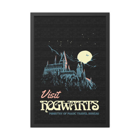 Visit Hogwarts Travel Poster (Framed)