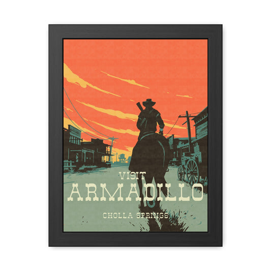 Visit Armadillo Travel Poster (Framed)
