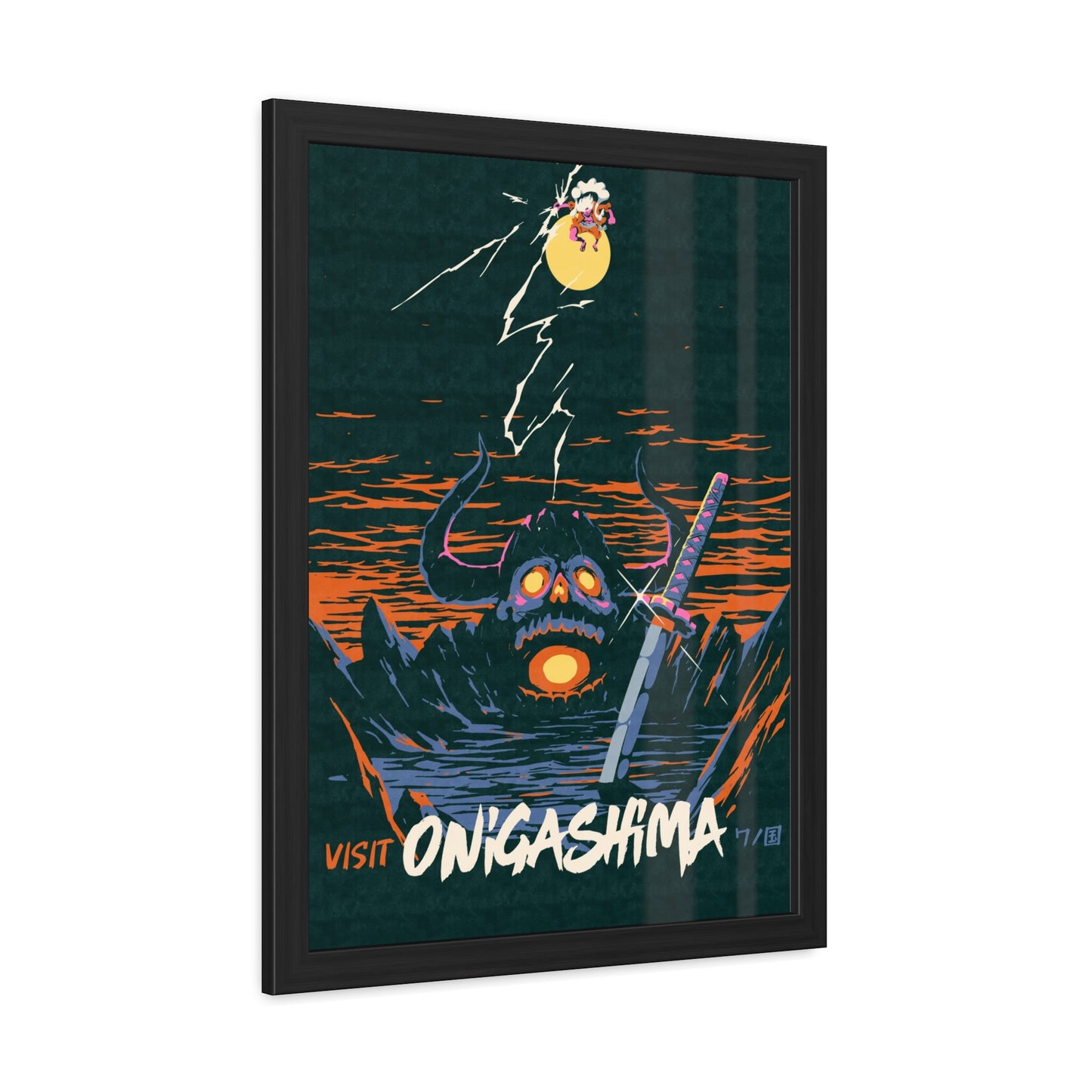 Visit Onigashima Travel Poster (Framed)