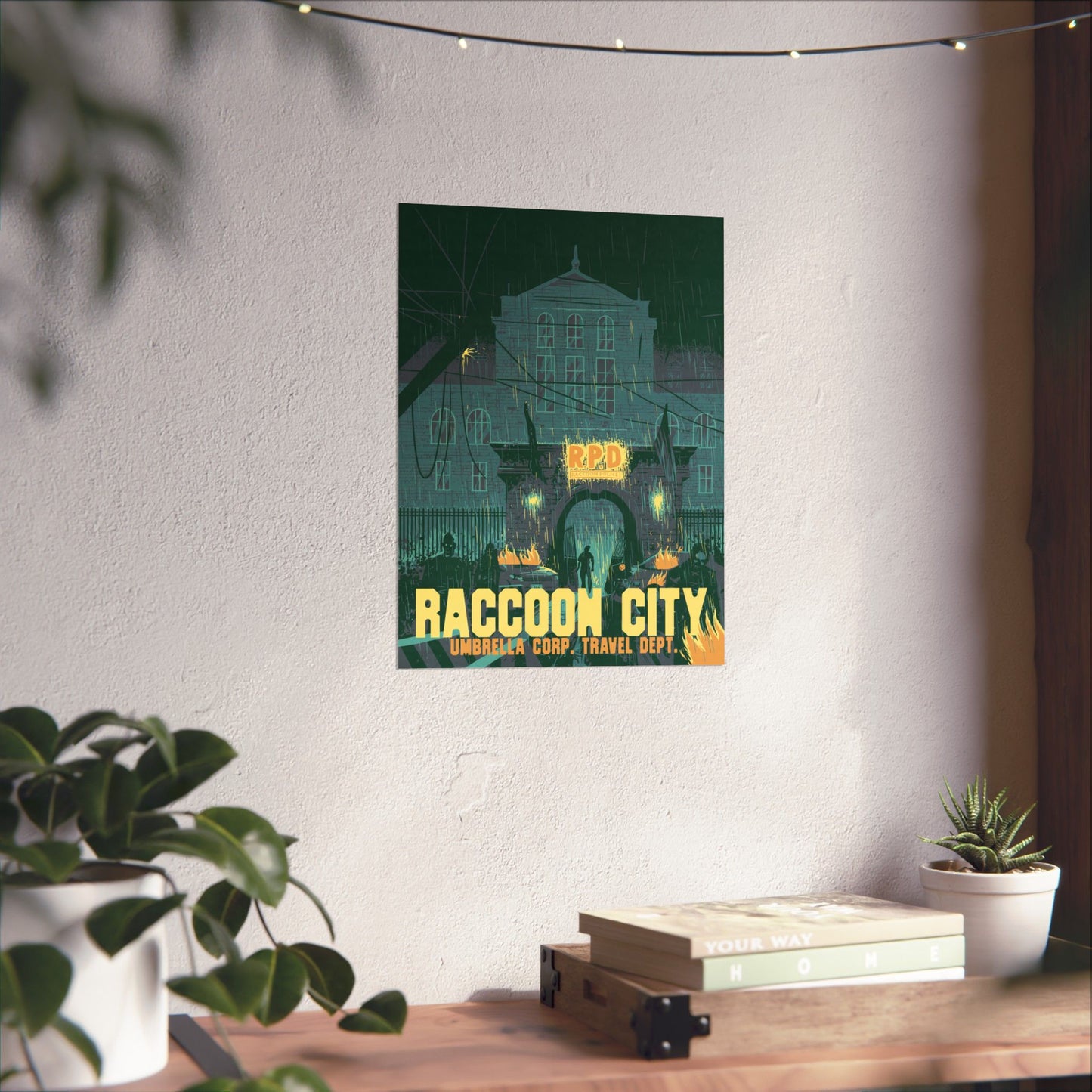 Retro Zombie City Travel Poster